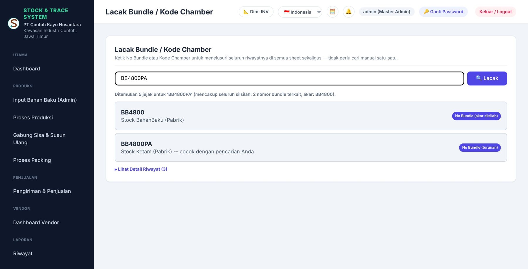 Lacak Bundle: bundle asal dan turunannya